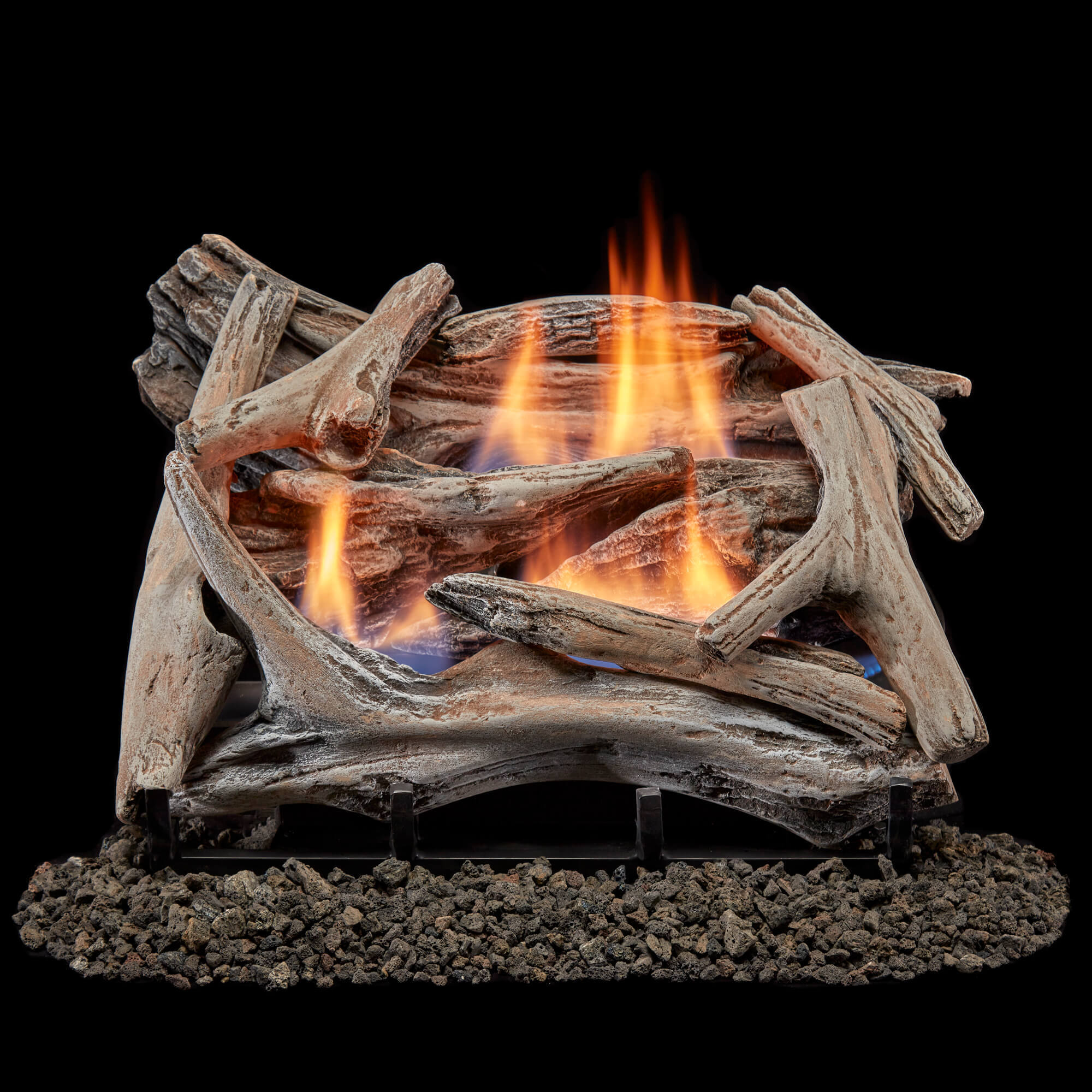 Bluegrass Living, Vent Free Gas Log Set - 18in. Driftwood, 30000 Heat Output 30000 Btu/hour, Heating Capability 1500 ft², Model# B18DR-UL2